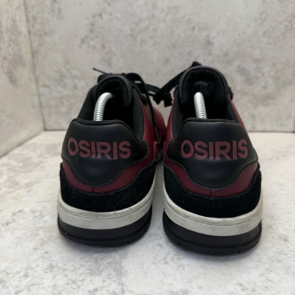 Osiris Men's 10 BOB Leather Suede Skate Shoes Burgundy Low Top Sneakers - Picture 4 of 7